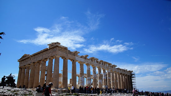 bina, Yunanistan, Antik Yunan tapınağı, Sütun, akropolis, Parthenon, anıt, gündüz, Antik roma mimarisi, tarihi mekan, Turizm, Antik Tarih, bulut, Dönüm noktası, gökyüzü, kalıntılar, Turistik, HD masaüstü duvar kağıdı HD wallpaper