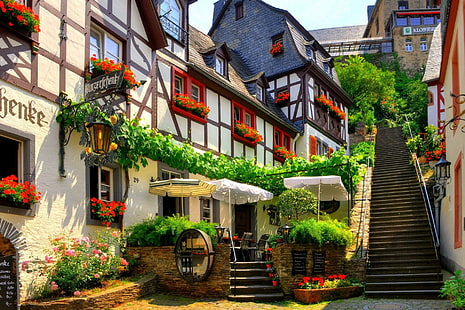 Немецкие деревни, деревни, архитектура, дома, немецкие, природа и пейзажи, HD обои HD wallpaper