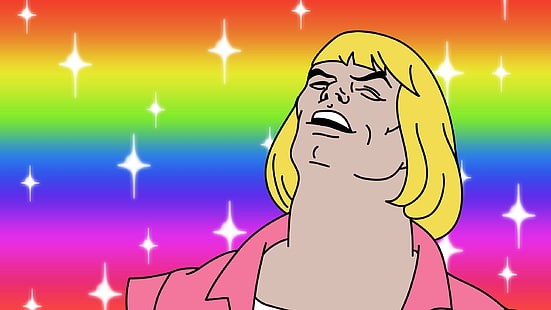 digitale Kunst, He-Man und die Meister des Universums, Regenbogen, blondes Haar, HD-Hintergrundbild HD wallpaper