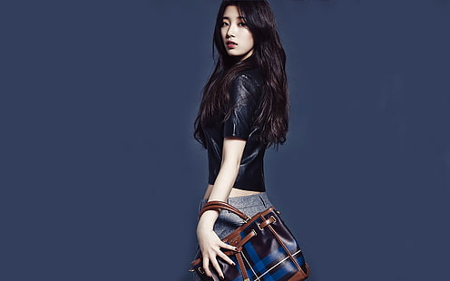 Suzy Korean girls photo HD wallpaper 19, top corto negro para mujer, Fondo de pantalla HD HD wallpaper