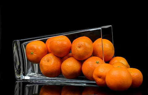 オレンジ色の果物、みかん、果物、ボウル、柑橘類の束、 HDデスクトップの壁紙 HD wallpaper