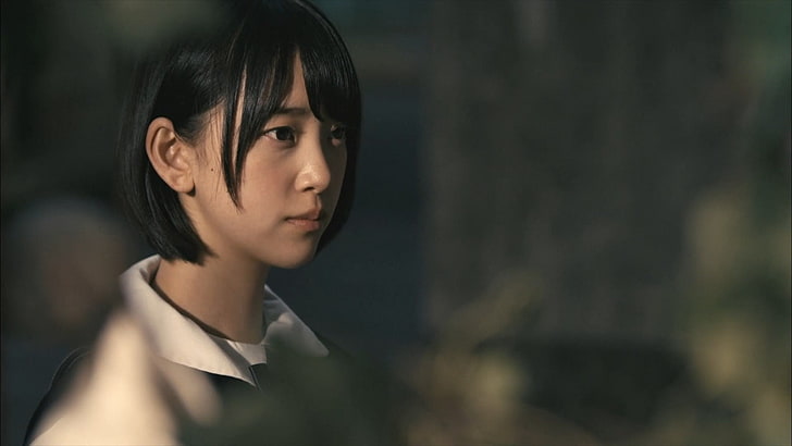 Nogizaka46, asiático, mujeres, cabello negro, cabello corto, mirando a otro lado, Fondo de pantalla HD