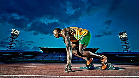 Athlétisme, Usain Bolt, Fond d'écran HD HD wallpaper