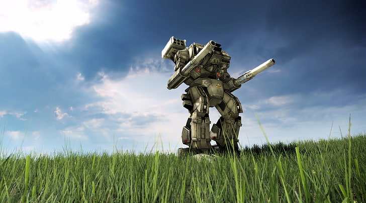 Warhammer 4K, tapeta robot na zielonej trawie, gry, Warhammer, Tapety HD