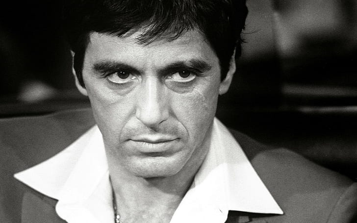 Al Pacino, Scarface, films, monochrome, acteur, Fond d'écran HD