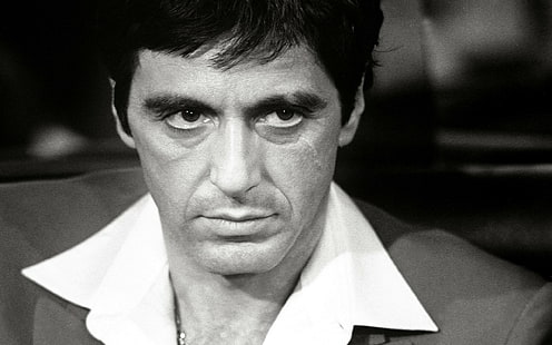 Al Pacino, Scarface, film, monocromatico, attore, Sfondo HD HD wallpaper