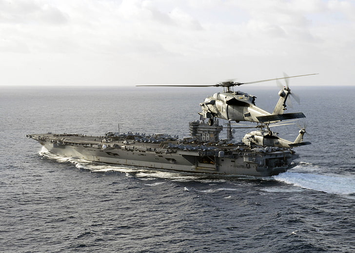 60 Seahawk, Sikorsky SH, USS Nimitz, HD wallpaper
