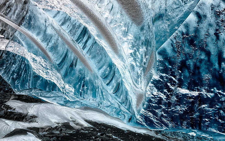 eau bleue, hiver, eau, glace, Fond d'écran HD