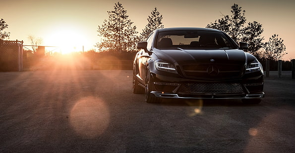 schwarzes Coupé, Mercedes-Benz, Mercedes, AMG, Schwarz, Limousine, C218, CLS 63, 2015, CLK-Klasse, HD-Hintergrundbild HD wallpaper