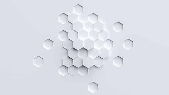 абстрактный, шестиугольник, простой, минимализм, HD обои HD wallpaper