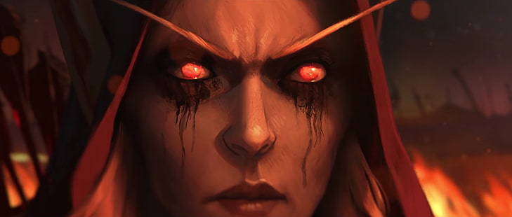 Сильвана Ветрокрылая, огонь, Несущие войну, World of Warcraft, HD обои HD wallpaper