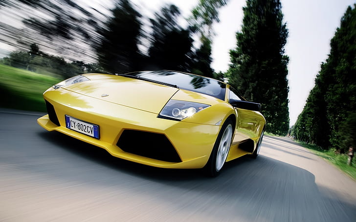 Lamborghini Murcielago 2010, muscle car amarillo, Lamborghini Murcielago, Fondo de pantalla HD
