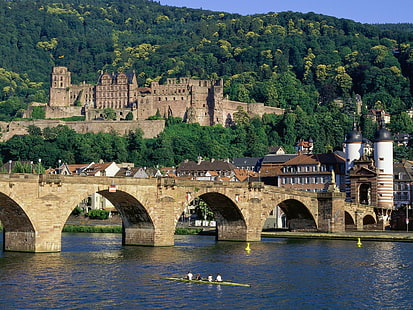 Heidelberg, Allemagne, château, ville, paysage urbain, immeuble ancien, Fond d'écran HD HD wallpaper