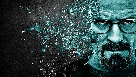 Bryan Cranston, Breaking Bad, Walter White, shattered, selective coloring, HD wallpaper HD wallpaper