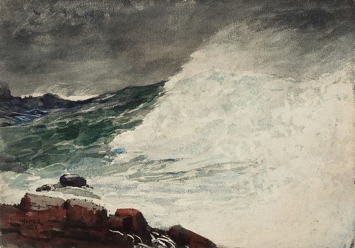 Winslow Homer, målning, impressionism, landskap, vatten, flod, HD tapet