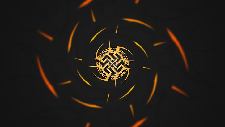 logo, minimalism, tribal, swastika, abstract, HD wallpaper