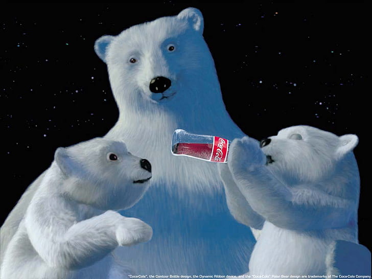winter cocacola christmas bears polar bears 1024x768  Aircraft Commercial HD Art , Winter, Coca-Cola, HD wallpaper