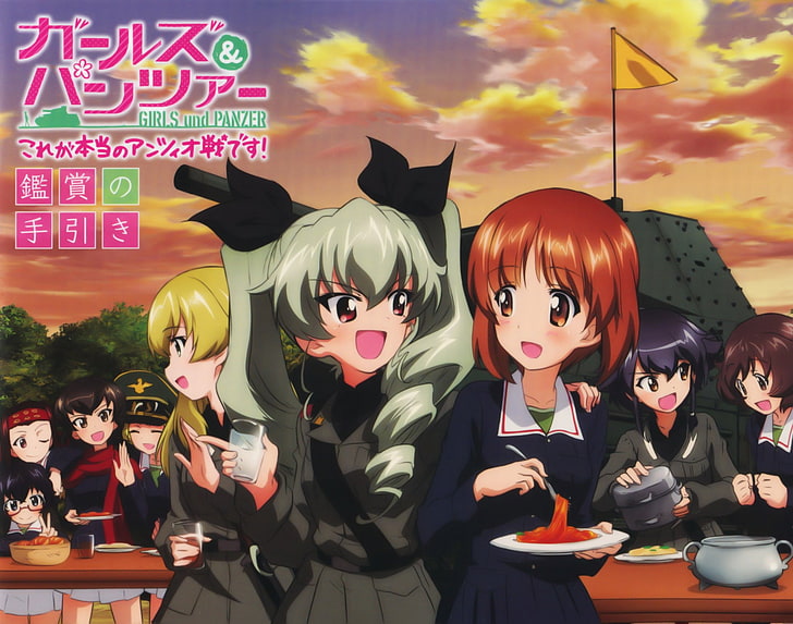 Anime, Kızlar ve Panzer, Hamsi (Kızlar ve Panzer), Carpaccio (Kızlar ve Panzer), Miho Nishizumi, Pepperoni (Kızlar ve Panzer), HD masaüstü duvar kağıdı