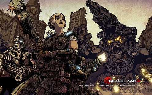 Gears of War 3 цифровые обои, Gears of War, Gears of War 3, видеоигры, HD обои HD wallpaper