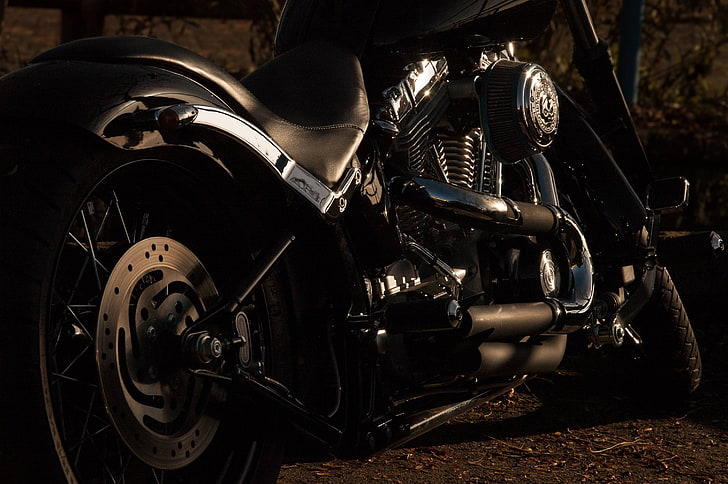 davidson, harley, motorcycle, chrome, motorbike, HD wallpaper