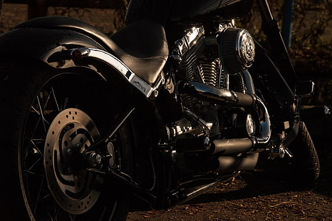 Дейвидсън, Харли, мотоциклет, хром, мотоциклет, HD тапет HD wallpaper