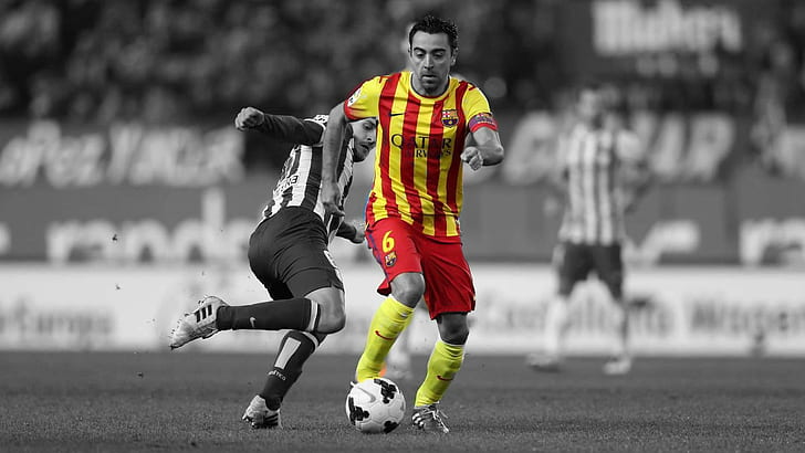 Xavi, FC Barcelona, ​​uomini, sport, calcio, colorazione selettiva, Sfondo HD