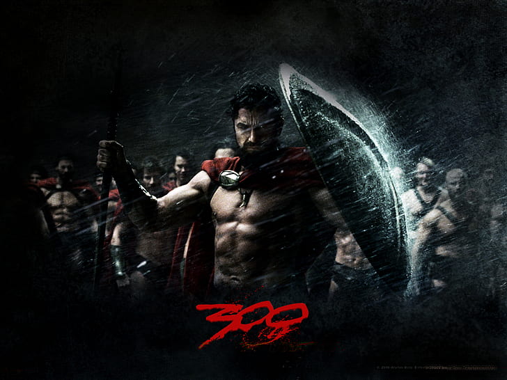 look, rain, king, warrior, 300 Spartans, Sparta, shield, Leonid, HD wallpaper