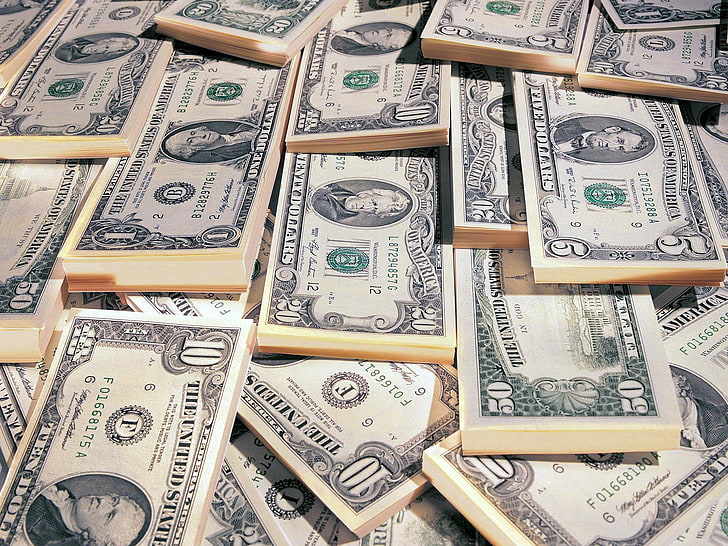 Banyak uang kertas dolar AS, uang, dolar, uang kertas dolar, Wallpaper HD