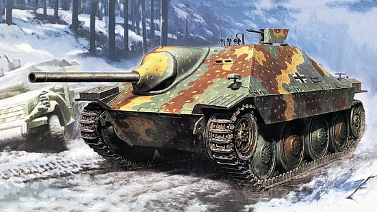 SAU, czołg, artyleria samobieżna, Hetzer, niemiecki lekki, Jagdpanzer 38 (t), Tapety HD HD wallpaper