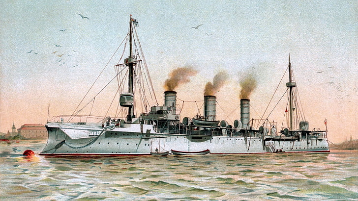 سفن حربية ، البحرية الألمانية ، كروزر ، SMS Gefion ، سفينة حربية، خلفية HD