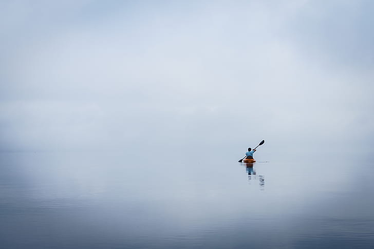 Canoeist, Canoes, water, HD wallpaper