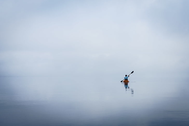 water, canoes, canoeist, HD wallpaper