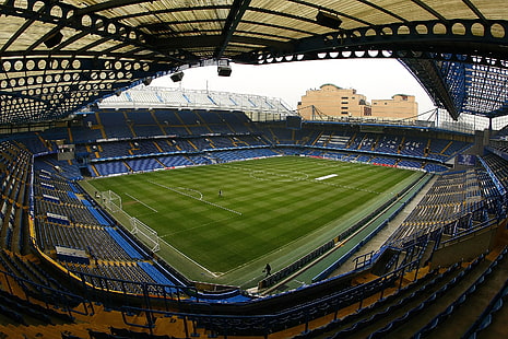 arena di campo di calcio, Inghilterra, calcio, stadio, Chelsea, Stamford Bridge, Chelsea F.C, Sfondo HD HD wallpaper