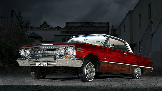 красный пикап Chevrolet Silverado с кабиной, автомобиль, HD обои HD wallpaper