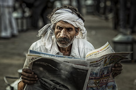 alt, Männer, Menschen, Lesen, Zeitungen, HD-Hintergrundbild HD wallpaper