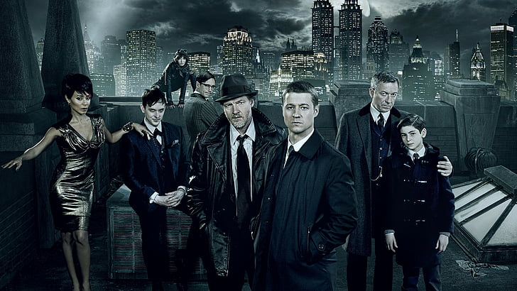 group of people with city background movie poster, Gotham 2 season, Gotham, TV Series, crime, HD wallpaper