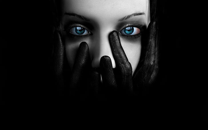 Dark Gothic HD, mulher cobrindo o gráfico de rosto, fantasia, escuro, meninas, gótico, HD papel de parede