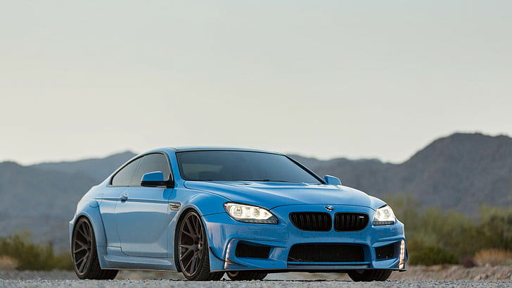 niebieski, bmw, BMW 650i, samochód, Prior Design, Vossen, Tapety HD