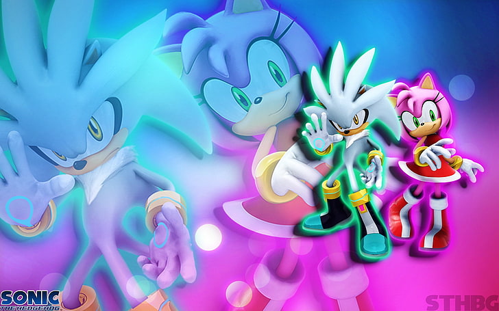Sonic, Sonic the Hedgehog (2006), Amy Rose, Silver the Hedgehog, HD wallpaper