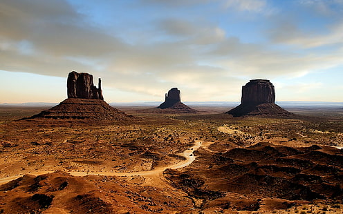 landscape, Monument Valley, Arizona, desert, rock formation, HD wallpaper HD wallpaper