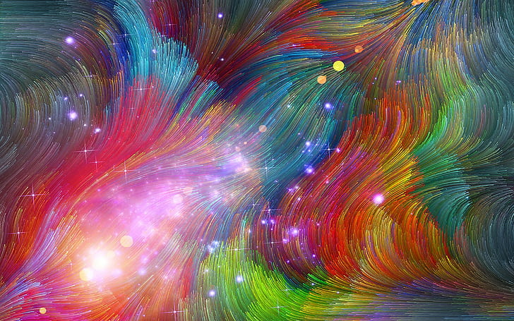 fond d'écran numérique multicolore, galaxie, coloré, Fond d'écran HD