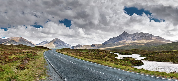 планина, Шотландия, остров Скай, Европа, 8k, път, пътуване, HD тапет