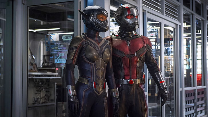 Heroes, Costume, Helmet, Actor, Actress, Movie, Superheroes, Evangeline Lilly, The film, Actors, Fiction, Marvel, Comics, Film, Wasp, Paul Rudd, Ant-Man, Scott Lang, Hope van Dyne, OSA, Ant-Man and the Wasp, Ant-man and Wasp, HD wallpaper
