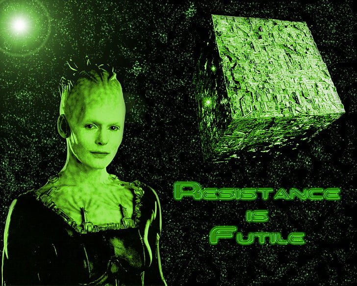 Star Trek, Star Trek: Generasi Selanjutnya, Borg Cube, Borg Queen, Wallpaper HD