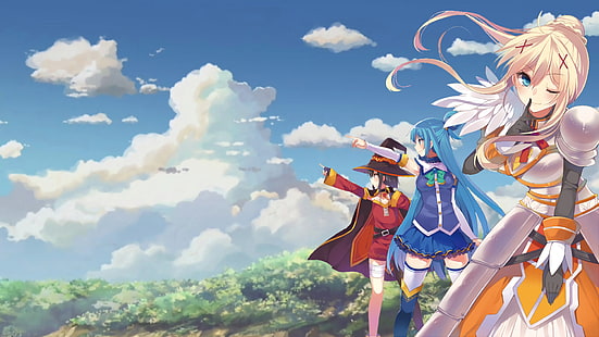 Anime, KonoSuba - Gottes Segen für diese wunderbare Welt !!, Aqua (KonoSuba), Darkness (KonoSuba), Megumin (KonoSuba), HD-Hintergrundbild HD wallpaper