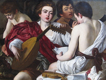 portrait, image, Musiciens, Caravage, genre, Michelangelo Merisi da Caravaggio, Fond d'écran HD HD wallpaper
