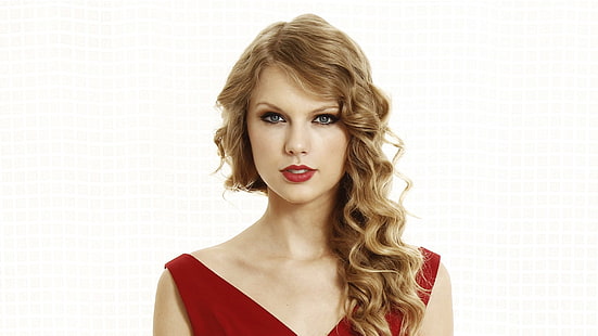 Taylor Swift, celebrity, blonde, portrait, women, red lipstick, singer, HD wallpaper HD wallpaper