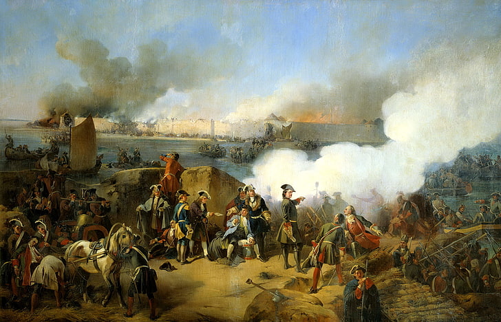 oil, picture, artist, canvas, Alexander, &quot;storming the fortress Noteburg October 11, 1702&quot;, KOTZEBUE, HD wallpaper
