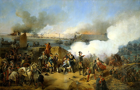 óleo, cuadro, artista, lienzo, Alexander, `` asaltando la fortaleza Noteburg 11 de octubre de 1702 '', KOTZEBUE, Fondo de pantalla HD HD wallpaper