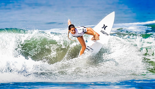  girl, the ocean, wave, Board, surfing, HD wallpaper HD wallpaper